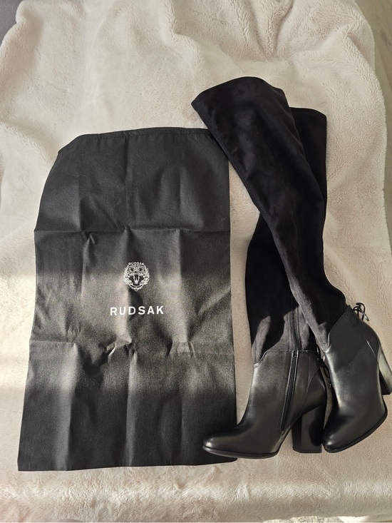 RUDSAK Shoes - NWT RUDSAK Brasil Black Over-the-Knee Block Heel Boots Suede and Leather size 41